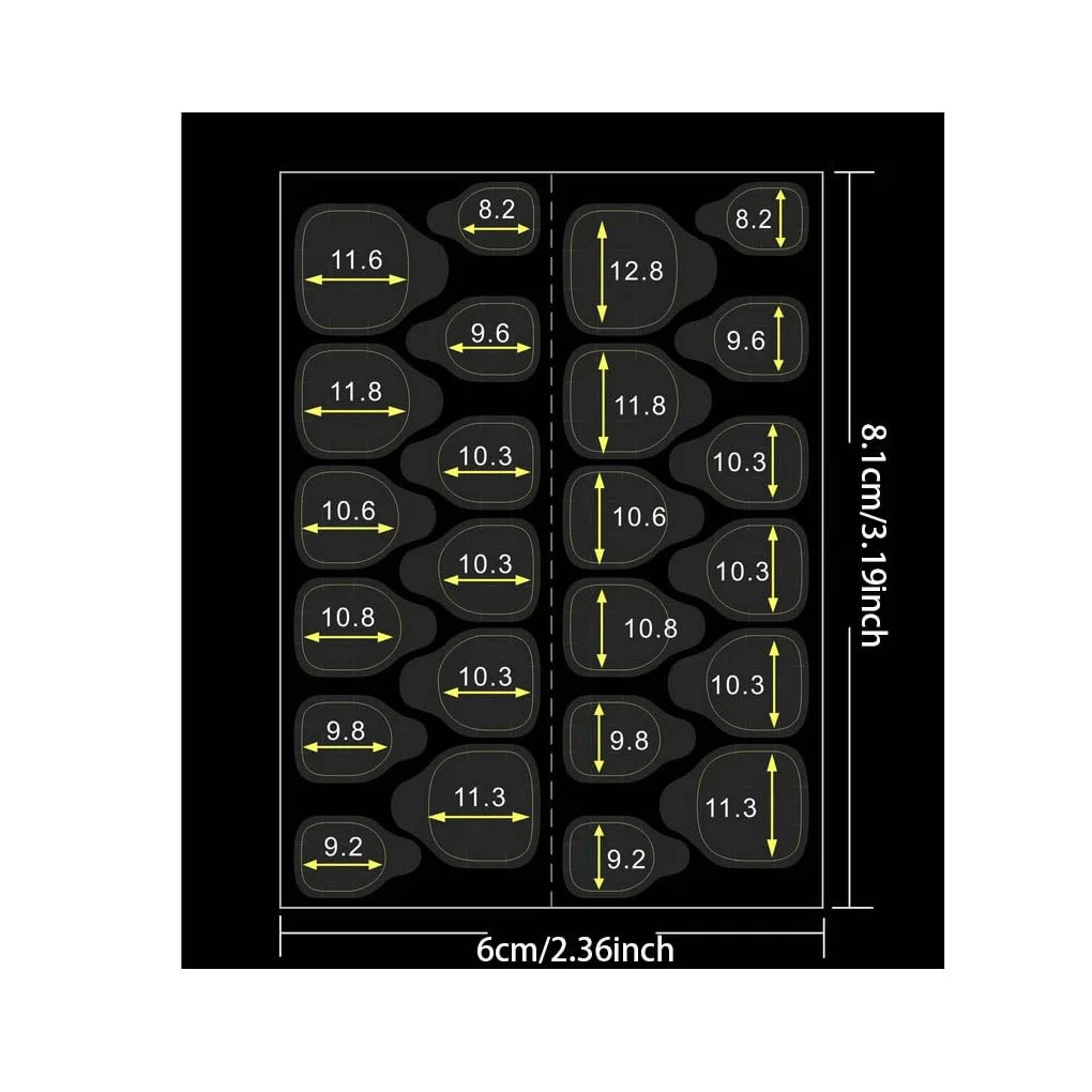 ۵۰ برگه (۱٢۰۰ عدد) برچسب چسبی برای ناخن مصنوعی، استیکرهای چسب ناخن دو طرفه برای ناخن های فشاری، برچسب های چسبنده شفاف و انعطاف پذیر برای مانیکور