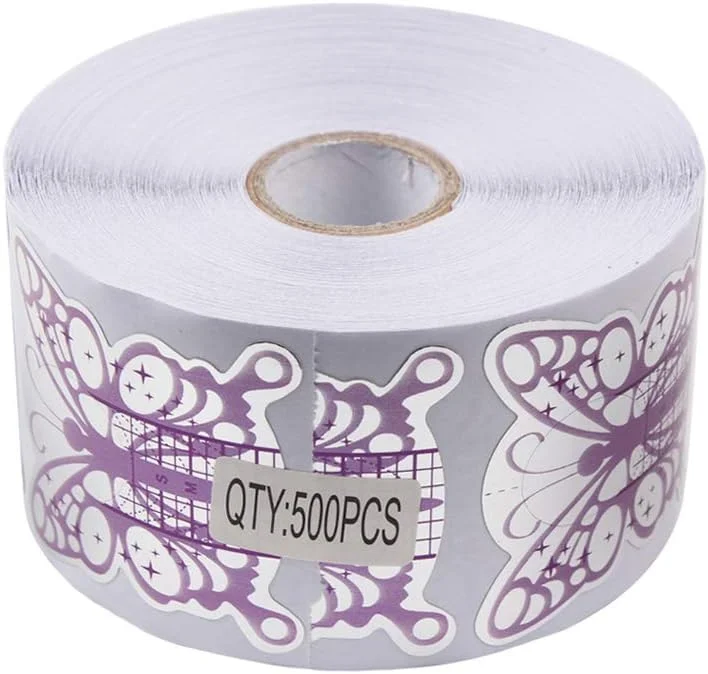 500 عدد فرم ناخن طرح پروانه بنفش، راهنمای طراحی ناخن، مناسب برای اکستنشن ناخن با ژل UV و ابزارهای مانیکور 500 عدد فرم ناخن طرح پروانه بنفش، راهنمای طراحی ناخن، مناسب برای اکستنشن ناخن با ژل UV و ابزارهای مانیکور