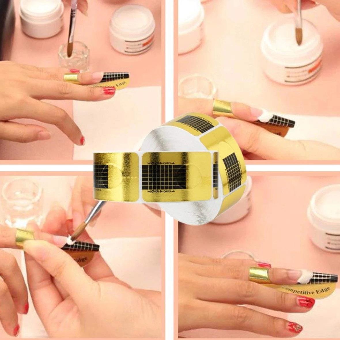 500 عدد استیکر فرم خودچسب طراحی ناخن برای کاشت ژل UV، ابزار مانیکور، فروش جهانی