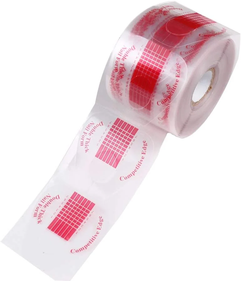 500 عدد برچسب فرم ناخن، راهنمای طراحی ناخن، اکریلیک، ژل یو وی، افزایش طول (قرمز-C)