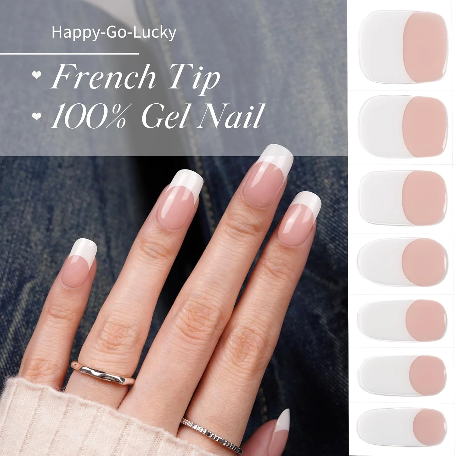 برچسب ناخن ژلی نیمه آماده ۲۸ عددی DANNI & TONI با نوک فرانسوی، استیکرهای صورتی ملایم خودچسب، نیاز به لامپ UV/LED، روکش لاک ژل با کیفیت سالن، مانیکور فرانسوی (خوش شانس) برچسب ناخن ژلی نیمه آماده ۲۸ عددی DANNI & TONI با نوک فرانسوی، استیکرهای صورتی ملایم خودچسب، نیاز به لامپ UV/LED، روکش لاک ژل با کیفیت سالن، مانیکور فرانسوی (خوش شانس)