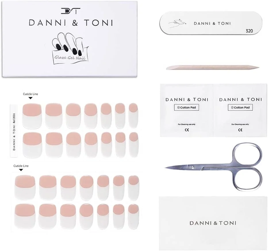 برچسب ناخن ژلی نیمه آماده ۲۸ عددی DANNI & TONI با نوک فرانسوی، استیکرهای صورتی ملایم خودچسب، نیاز به لامپ UV/LED، روکش لاک ژل با کیفیت سالن، مانیکور فرانسوی (خوش شانس) برچسب ناخن ژلی نیمه آماده ۲۸ عددی DANNI & TONI با نوک فرانسوی، استیکرهای صورتی ملایم خودچسب، نیاز به لامپ UV/LED، روکش لاک ژل با کیفیت سالن، مانیکور فرانسوی (خوش شانس)