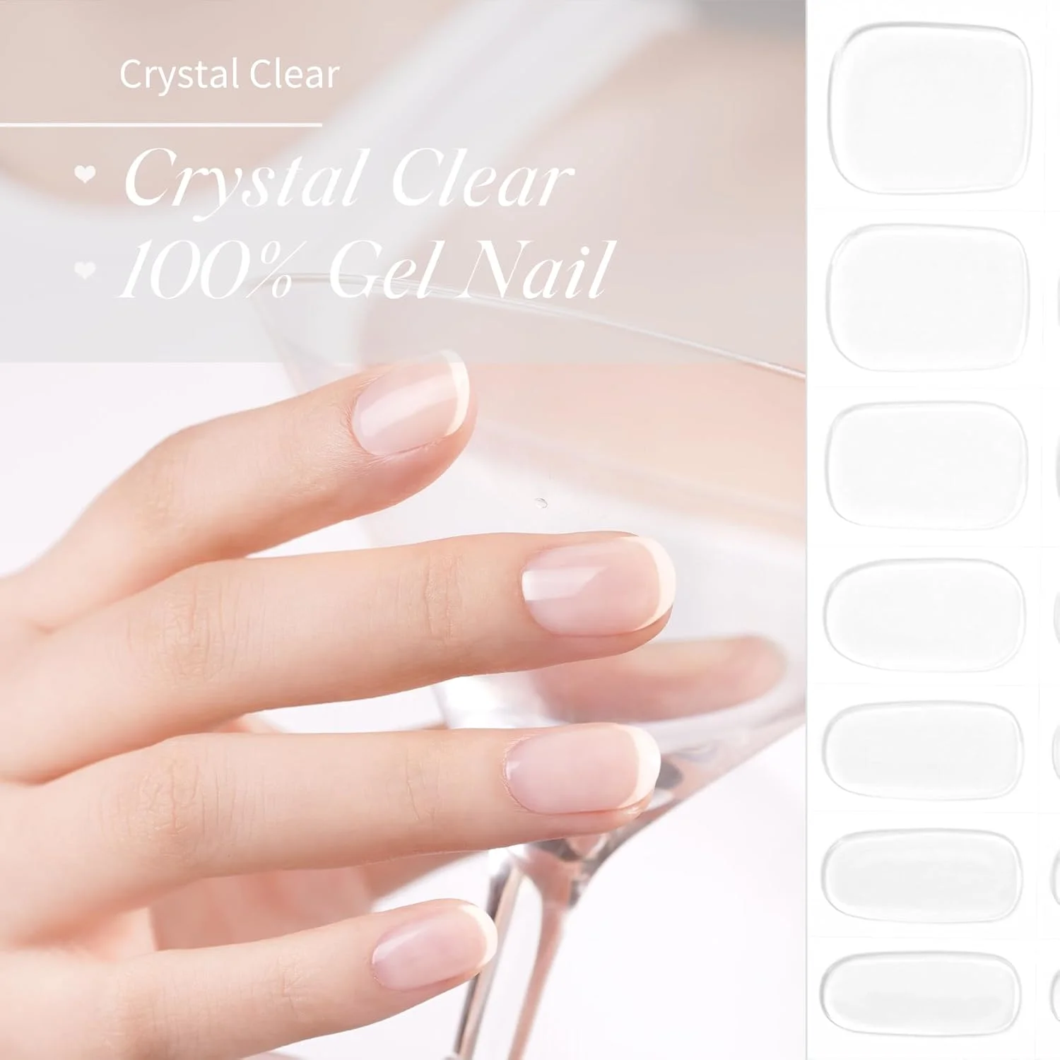 برچسب ناخن ژلی نیمه آماده DANNI & TONI، 28 عدد، برچسب های نرم و خود چسب ژلی ناخن (شفاف کریستالی)، نیاز به لامپ UV/LED، ست برچسب های مانیکور با کیفیت سالن، استفاده و برداشتن آسان برچسب ناخن ژلی نیمه آماده DANNI & TONI، 28 عدد، برچسب های نرم و خود چسب ژلی ناخن (شفاف کریستالی)، نیاز به لامپ UV/LED، ست برچسب های مانیکور با کیفیت سالن، استفاده و برداشتن آسان