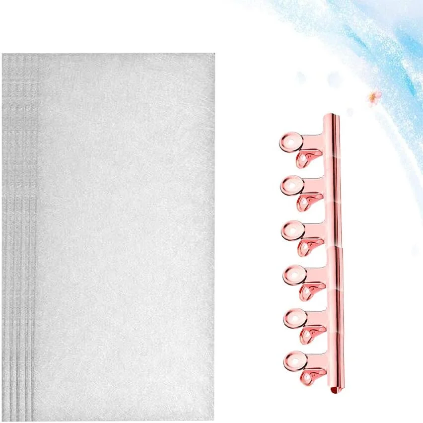 ۱۰ عدد فیبر ابریشمی برای کاشت ناخن، برچسب فیبر ناخن ابریشمی به همراه ۶ عدد گیره ناخن، ابزار سالن برای بانوان (رزگلد) ۱۰ عدد فیبر ابریشمی برای کاشت ناخن، برچسب فیبر ناخن ابریشمی به همراه ۶ عدد گیره ناخن، ابزار سالن برای بانوان (رزگلد)