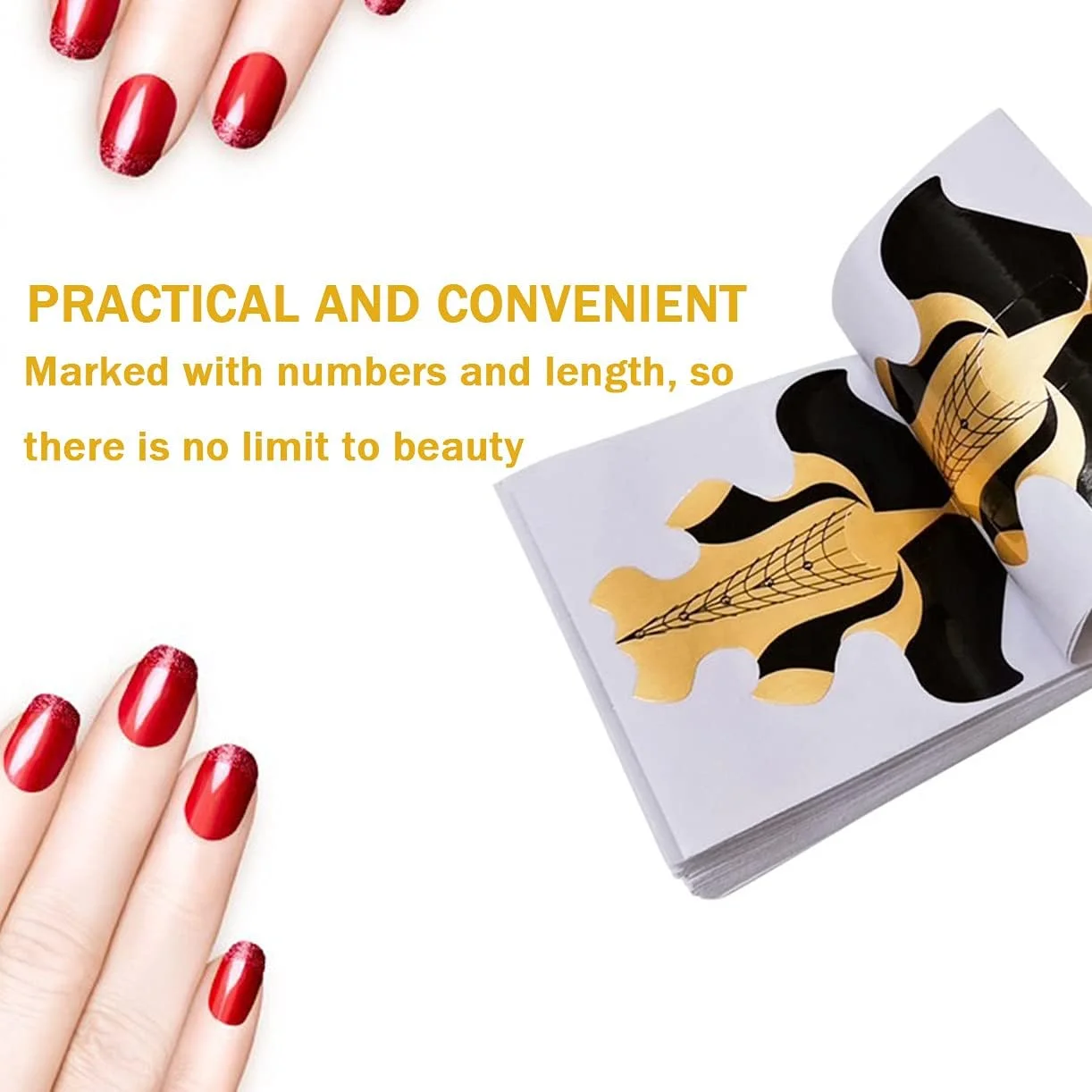 200 عدد فرم اکستنشن ناخن Tenaci، ابزار DIY برای اکستنشن ناخن، استیکر طراحی ناخن آکریلیک، استیکر راهنمای فرم ناخن