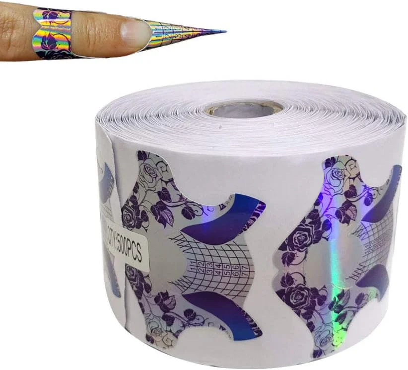 ۵۰۰ عدد استیکر راهنمای طراحی ناخن هولوگرافیک، رنگ بنفش، مناسب برای کاشت ناخن اکریلیک/ژل UV، تجهیزات طراحی ناخن برای سالن ۵۰۰ عدد استیکر راهنمای طراحی ناخن هولوگرافیک، رنگ بنفش، مناسب برای کاشت ناخن اکریلیک/ژل UV، تجهیزات طراحی ناخن برای سالن