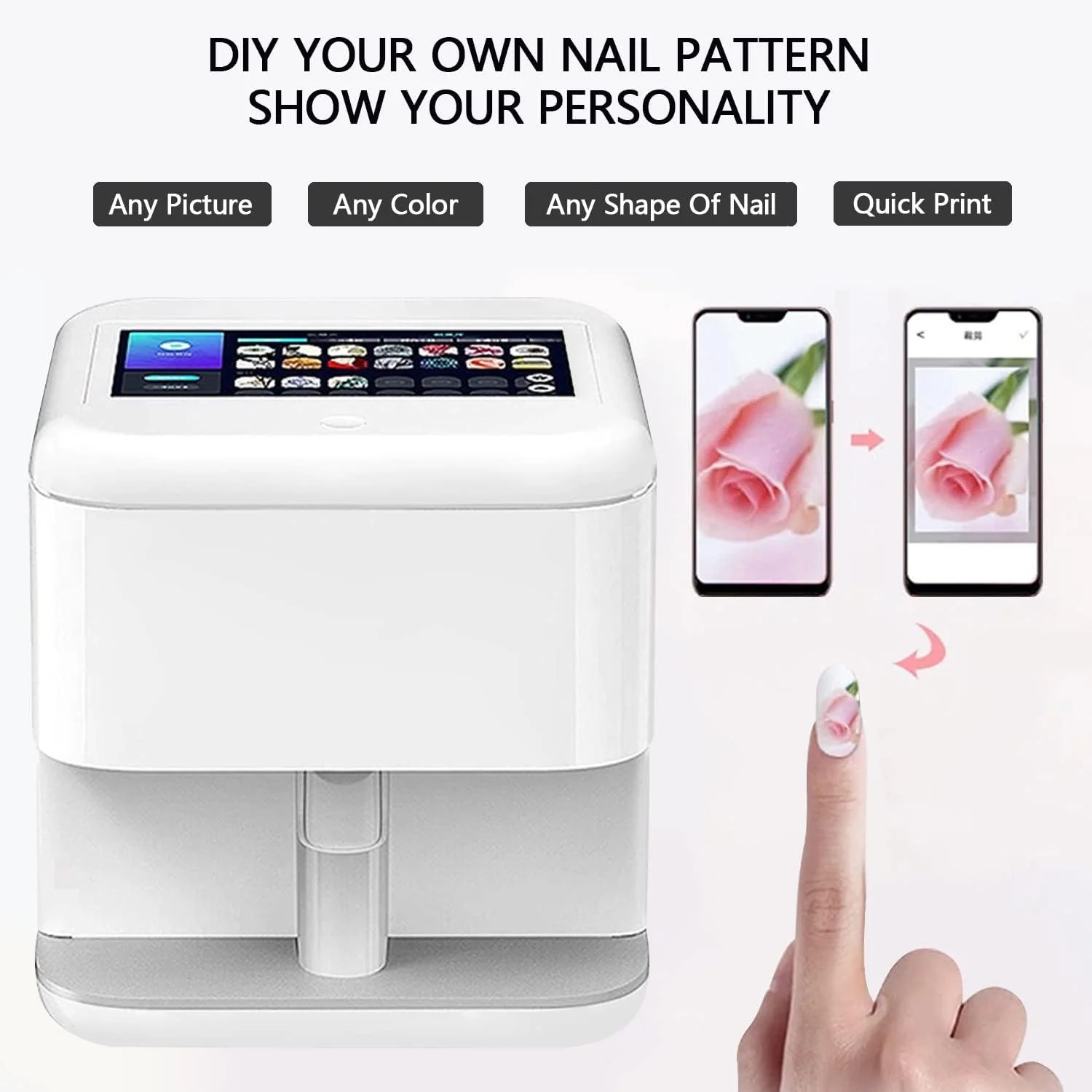 دستگاه چاپ ناخن سه بعدی قابل حمل DECOTE، دستگاه چاپ هوشمند ناخن با صفحه لمسی دیجیتال و قابلیت اتصال وای فای دستگاه چاپ ناخن سه بعدی قابل حمل DECOTE، دستگاه چاپ هوشمند ناخن با صفحه لمسی دیجیتال و قابلیت اتصال وای فای