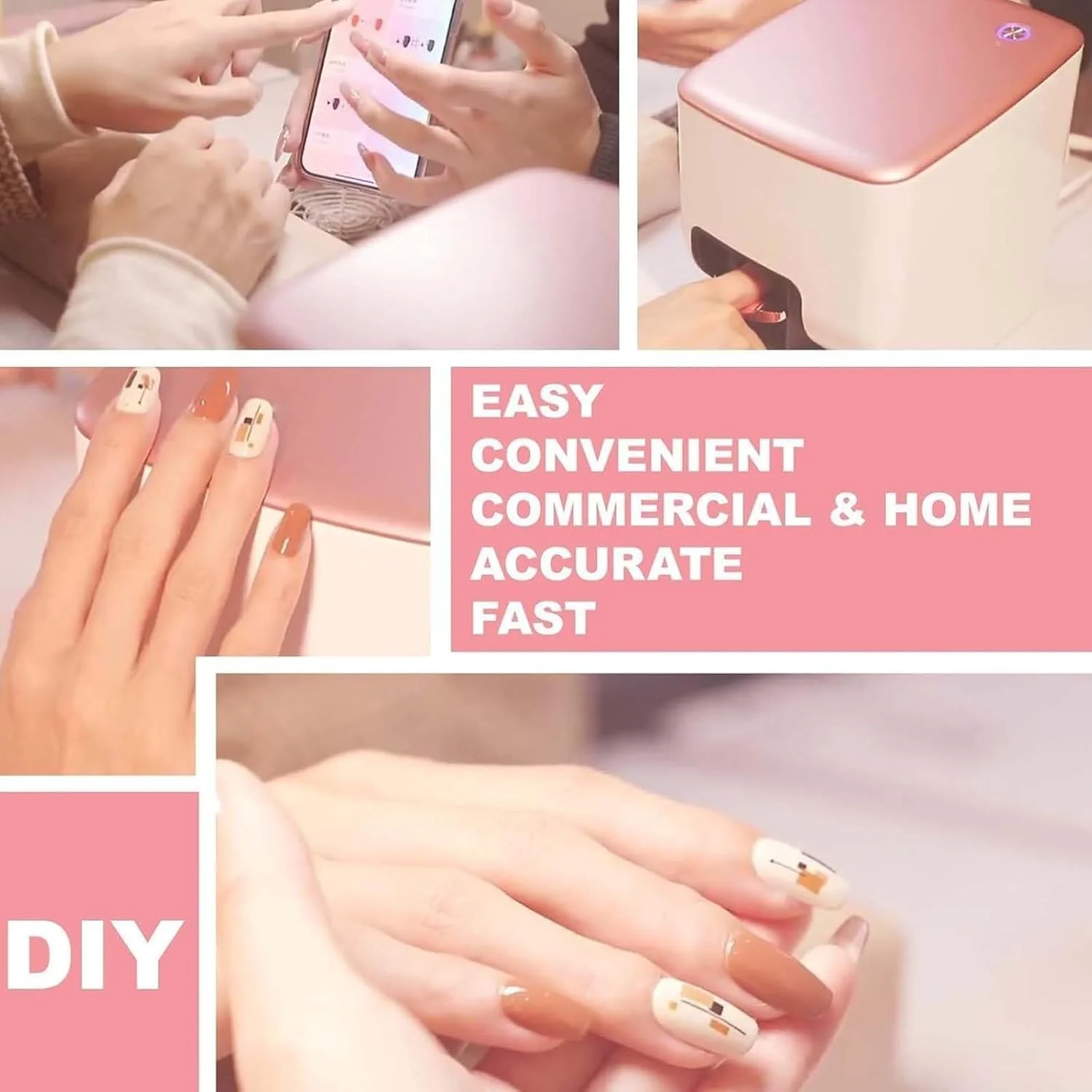 دستگاه طراحی ناخن سه بعدی قابل تنظیم، چاپگر ناخن با وضوح چاپ 4800 DPI، تشخیص هوشمند لبه ناخن، مناسب برای استودیو ناخن/علاقه مندان به ناخن/ناخن کار دستگاه طراحی ناخن سه بعدی قابل تنظیم، چاپگر ناخن با وضوح چاپ 4800 DPI، تشخیص هوشمند لبه ناخن، مناسب برای استودیو ناخن/علاقه مندان به ناخن/ناخن کار