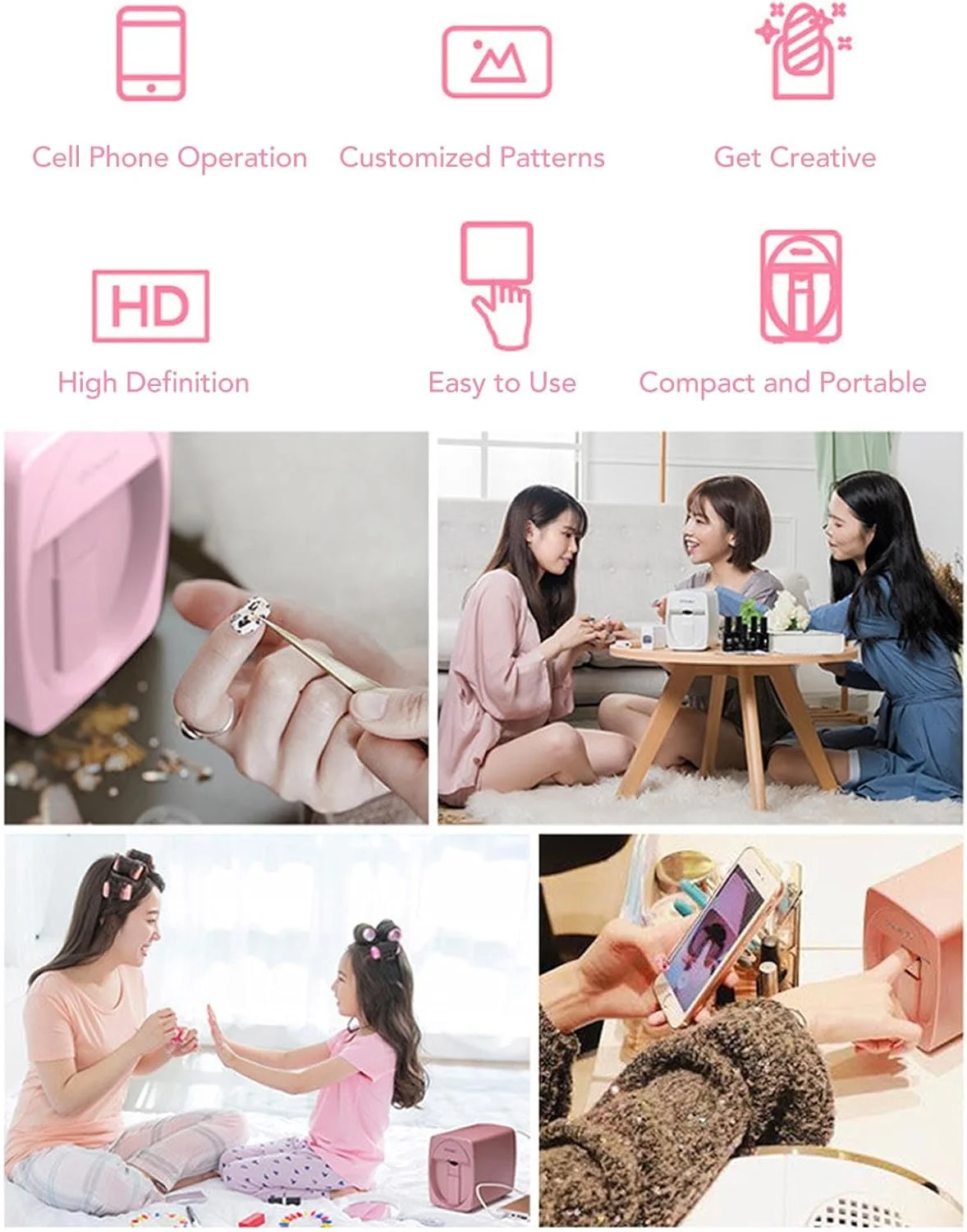 دستگاه چاپ ناخن Cryfokt، کنترل برنامه، شناسایی دوربین، ست مانیکور چاپگر سه بعدی ناخن با لامپ UV، دستگاه نقاشی ناخن با وضوح بالا برای مراقبت شخصی زیبایی (1) دستگاه چاپ ناخن Cryfokt، کنترل برنامه، شناسایی دوربین، ست مانیکور چاپگر سه بعدی ناخن با لامپ UV، دستگاه نقاشی ناخن با وضوح بالا برای مراقبت شخصی زیبایی (1)