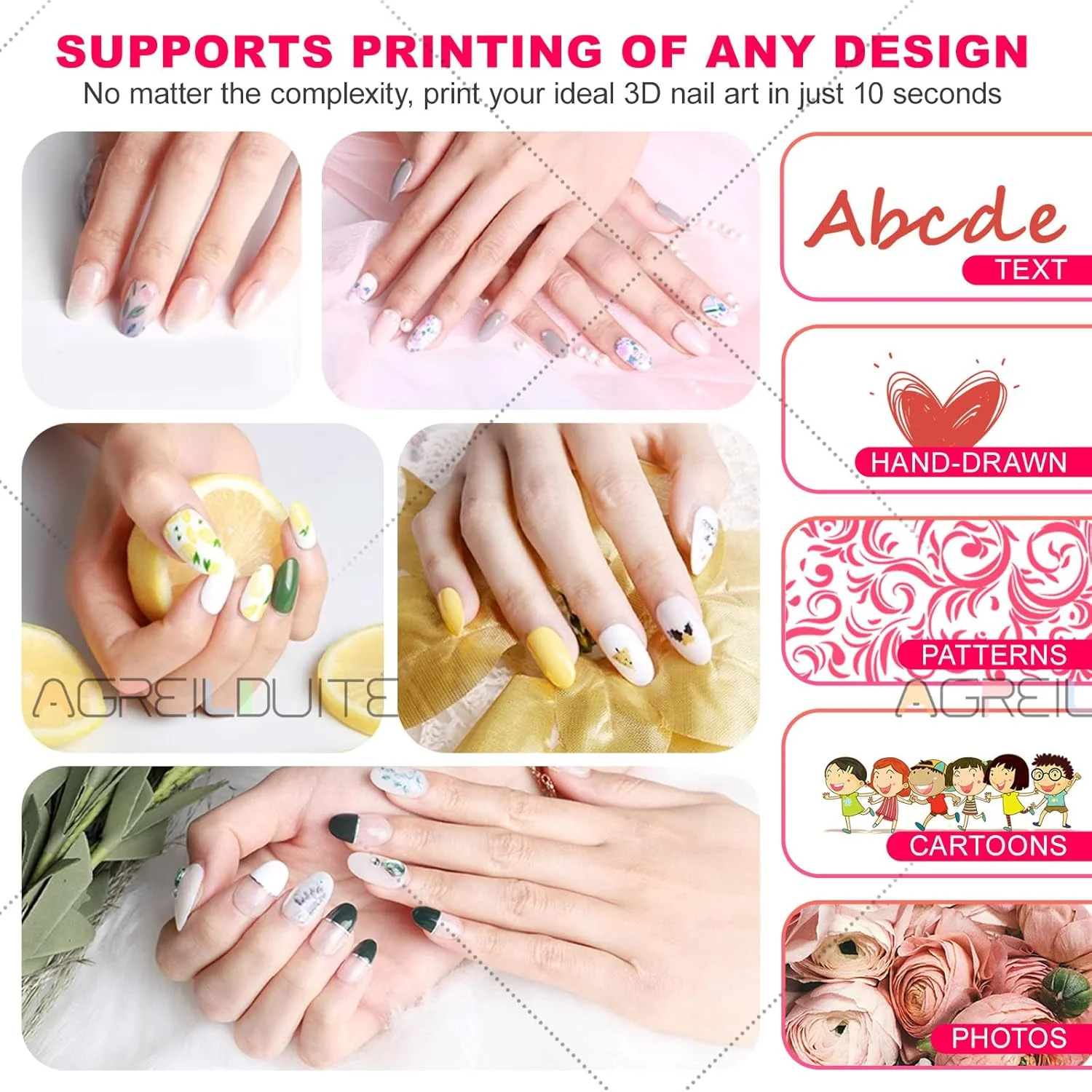 دستگاه چاپ ناخن سه بعدی، دستگاه طراحی ناخن همه کاره، چاپگر دیجیتال قابل حمل با خشک کن ناخن داخلی، همراه با بسته لاک ناخن، بیش از 800 طرح ناخن یا پشتیبانی از طراحی DIY دستگاه چاپ ناخن سه بعدی، دستگاه طراحی ناخن همه کاره، چاپگر دیجیتال قابل حمل با خشک کن ناخن داخلی، همراه با بسته لاک ناخن، بیش از 800 طرح ناخن یا پشتیبانی از طراحی DIY