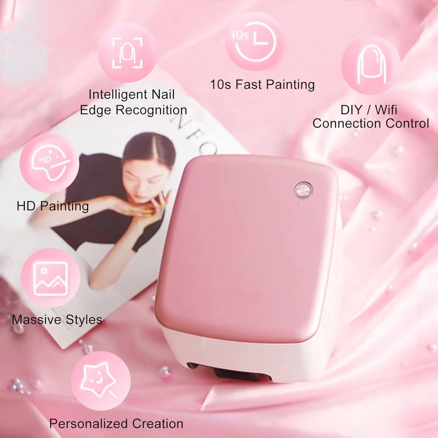 دستگاه چاپ ناخن سه بعدی دیجیتال، دستگاه خودکار قابل حمل برای طراحی ناخن، دستگاه هوشمند رومیزی برای طراحی رنگ لاک، تشخیص خودکار اندازه ناخن، مناسب برای استفاده در منزل و سالن دستگاه چاپ ناخن سه بعدی دیجیتال، دستگاه خودکار قابل حمل برای طراحی ناخن، دستگاه هوشمند رومیزی برای طراحی رنگ لاک، تشخیص خودکار اندازه ناخن، مناسب برای استفاده در منزل و سالن