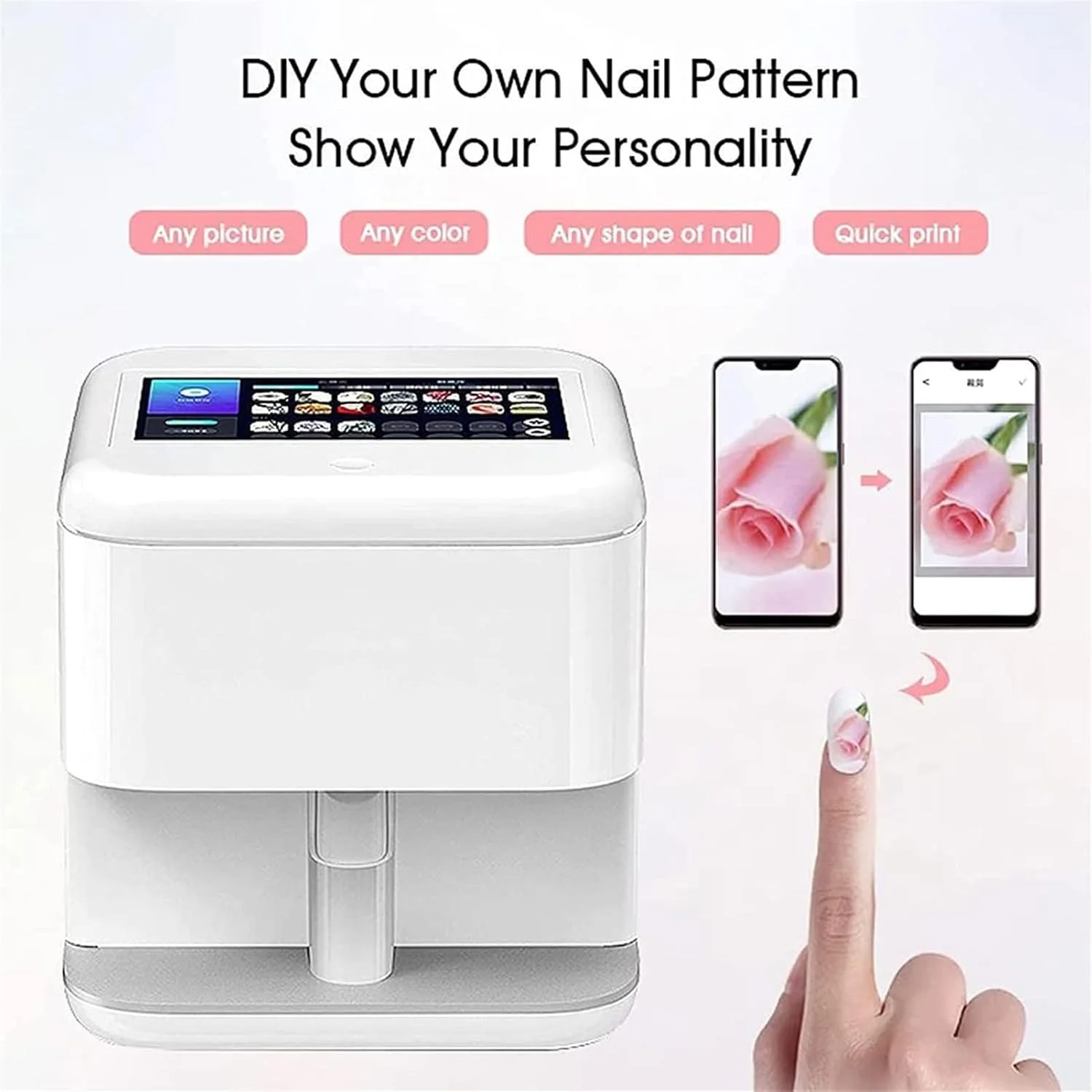 دستگاه چاپگر هوشمند ناخن سه بعدی POWHA، دستگاه چاپ ناخن دیجیتال با صفحه لمسی 7 اینچی، چاپگر خودکار ناخن موبایل، پشتیبانی از WiFi، DIY، تشخیص هوش مصنوعی ناخن دستگاه چاپگر هوشمند ناخن سه بعدی POWHA، دستگاه چاپ ناخن دیجیتال با صفحه لمسی 7 اینچی، چاپگر خودکار ناخن موبایل، پشتیبانی از WiFi، DIY، تشخیص هوش مصنوعی ناخن