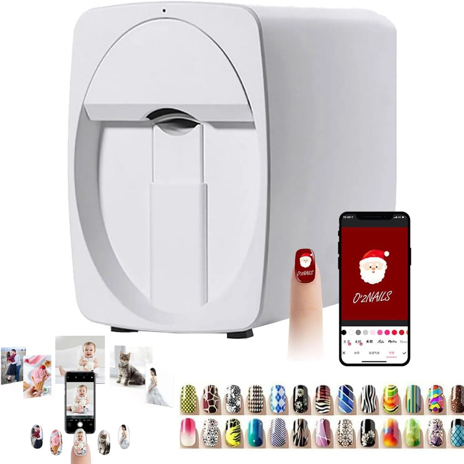 دستگاه چاپ ناخن هوشمند سه بعدی، دستگاه چاپ ناخن دیجیتال موبایل، پشتیبانی از WiFi/DIY، رزولوشن چاپ 2400dpi، انجام در 30 ثانیه، چاپ و خشک کردن همزمان، برای زیبایی و مراقبت شخصی ناخن های دخترانه در خانه A دستگاه چاپ ناخن هوشمند سه بعدی، دستگاه چاپ ناخن دیجیتال موبایل، پشتیبانی از WiFi/DIY، رزولوشن چاپ 2400dpi، انجام در 30 ثانیه، چاپ و خشک کردن همزمان، برای زیبایی و مراقبت شخصی ناخن های دخترانه در خانه A