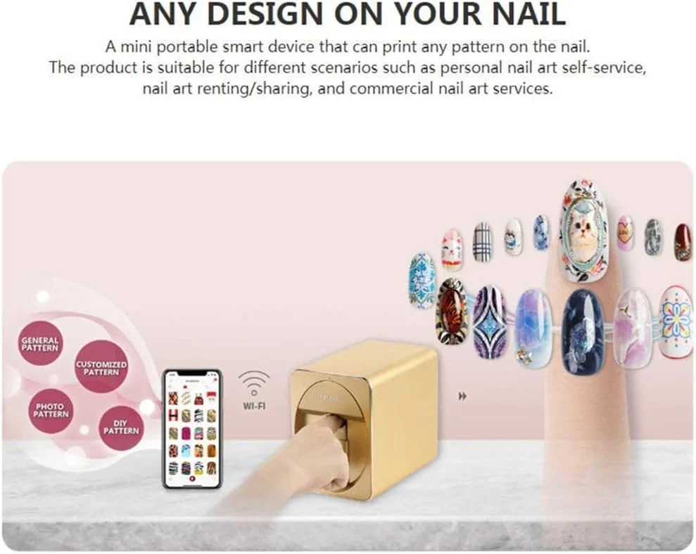 دستگاه چاپ ناخن هوشمند اتوماتیک، دستگاه طراحی ناخن قابل حمل DIY برای علاقه مندان به ناخن دستگاه چاپ ناخن هوشمند اتوماتیک، دستگاه طراحی ناخن قابل حمل DIY برای علاقه مندان به ناخن