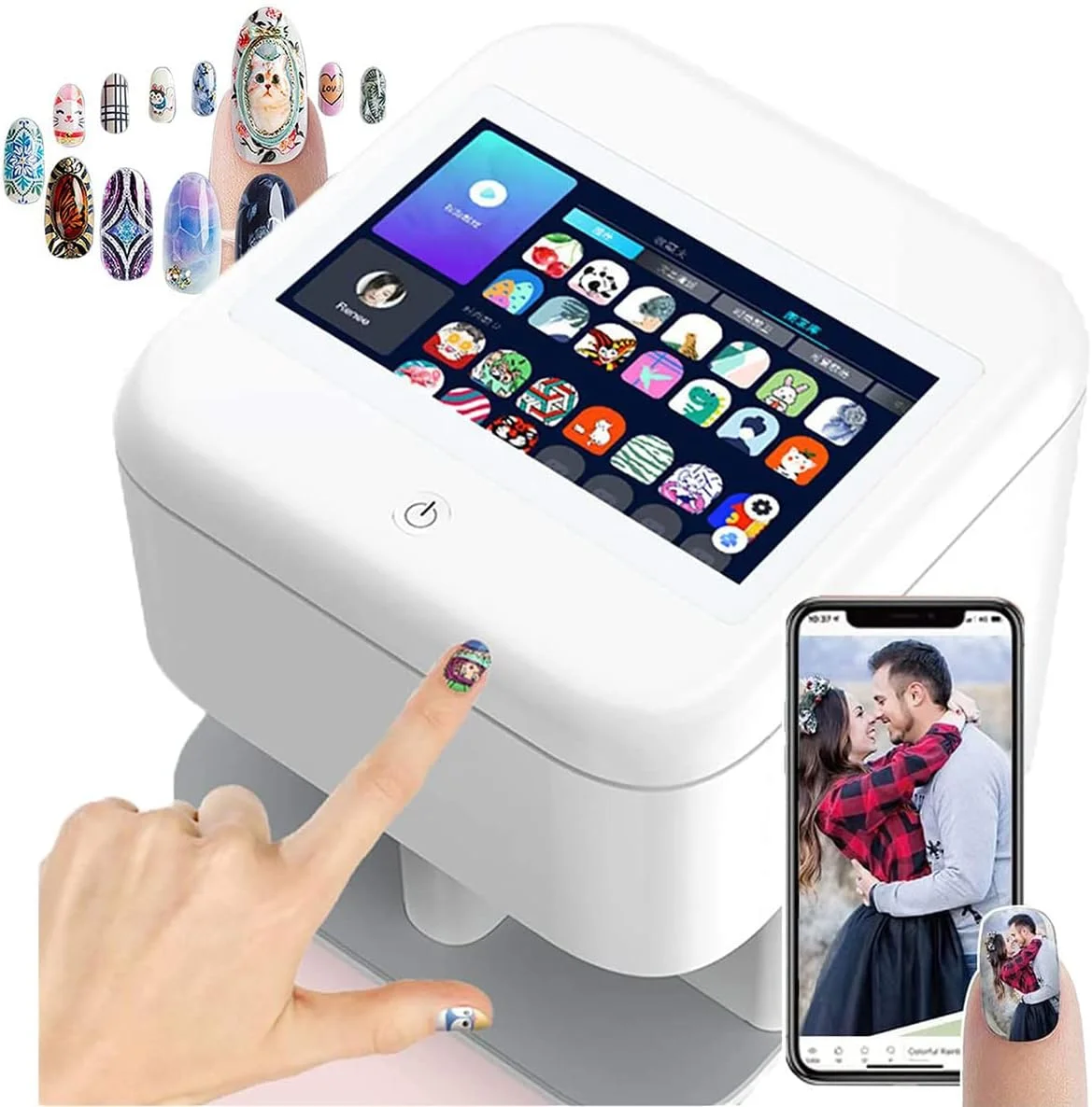 دستگاه چاپ ناخن هوشمند، چاپگر دیجیتال و هوشمند طراحی ناخن، چاپگر سه بعدی طراحی ناخن + تشخیص چهره ناخن با هوش مصنوعی، رزولوشن نمایشگر 1024 X 600 پیکسل، پشتیبانی از DIY/App/Wifi/USB برای استودیو ناخن/ناخن کار/ناخن دستگاه چاپ ناخن هوشمند، چاپگر دیجیتال و هوشمند طراحی ناخن، چاپگر سه بعدی طراحی ناخن + تشخیص چهره ناخن با هوش مصنوعی، رزولوشن نمایشگر 1024 X 600 پیکسل، پشتیبانی از DIY/App/Wifi/USB برای استودیو ناخن/ناخن کار/ناخن