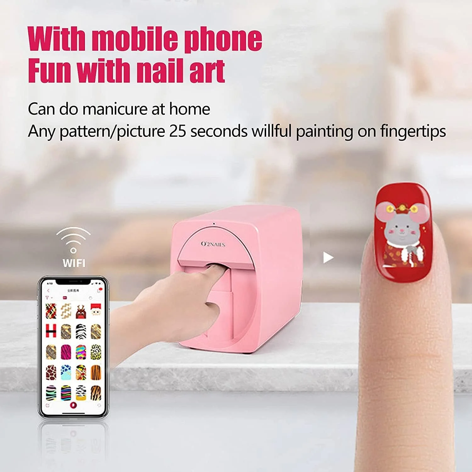 دستگاه چاپ ناخن سه بعدی قابل حمل ERTUUYD، دستگاه چاپ هنر ناخن موبایل، استفاده از برنامه در تلفن یا تبلت برای کنترل دستگاه طراحی ناخن، برای استفاده در سالن خانگی دستگاه چاپ ناخن سه بعدی قابل حمل ERTUUYD، دستگاه چاپ هنر ناخن موبایل، استفاده از برنامه در تلفن یا تبلت برای کنترل دستگاه طراحی ناخن، برای استفاده در سالن خانگی