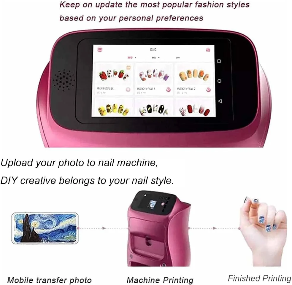 دستگاه هوشمند طراحی ناخن سه بعدی اتوماتیک، پرینتر دیجیتال قابل حمل طراحی ناخن با صفحه نمایش لمسی، تشخیص چهره ناخن با هوش مصنوعی، دستگاه نقاشی ناخن با طرح سفارشی DIY، برای علاقه مندان به ناخن دستگاه هوشمند طراحی ناخن سه بعدی اتوماتیک، پرینتر دیجیتال قابل حمل طراحی ناخن با صفحه نمایش لمسی، تشخیص چهره ناخن با هوش مصنوعی، دستگاه نقاشی ناخن با طرح سفارشی DIY، برای علاقه مندان به ناخن