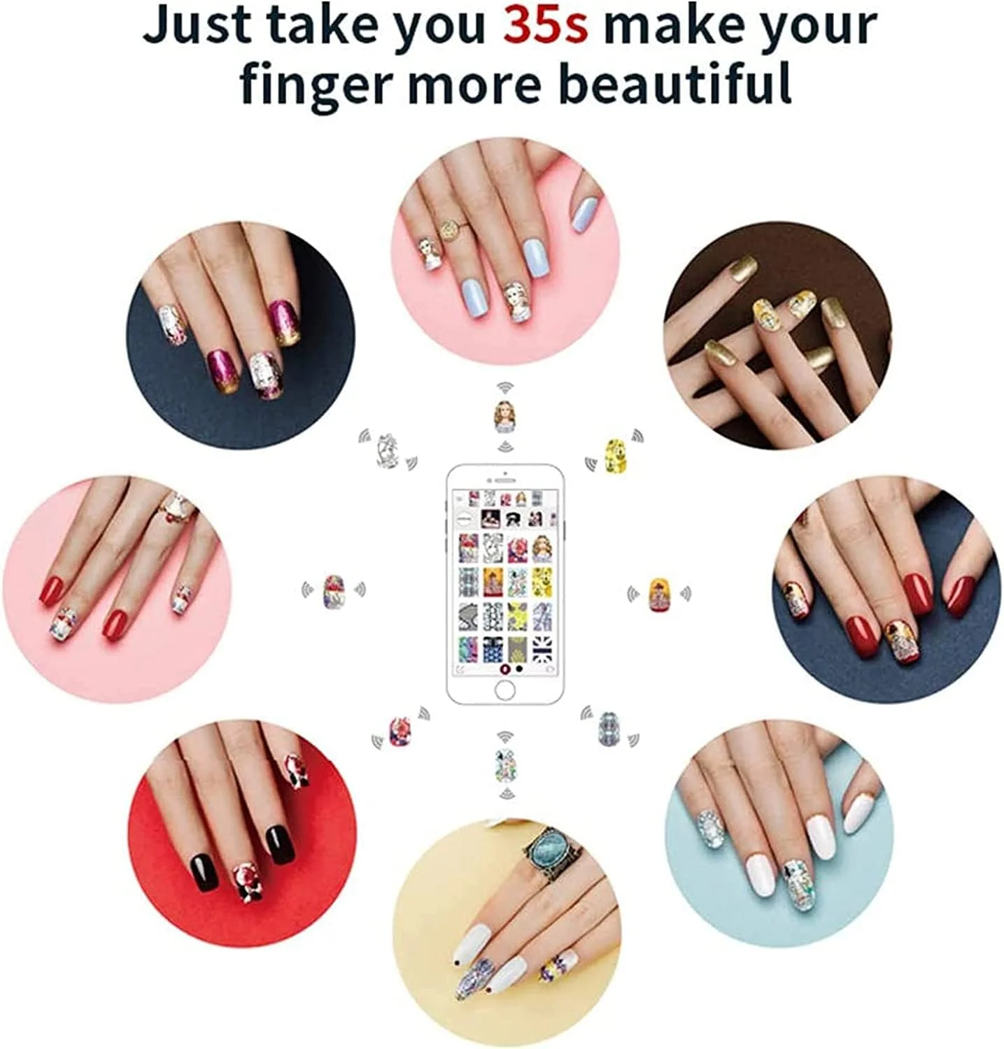 دستگاه چاپ ناخن سه بعدی قابل حمل ERTUUYD، دستگاه چاپ هنر ناخن موبایل، استفاده از برنامه در تلفن یا تبلت برای کنترل دستگاه طراحی ناخن، برای استفاده در سالن خانگی دستگاه چاپ ناخن سه بعدی قابل حمل ERTUUYD، دستگاه چاپ هنر ناخن موبایل، استفاده از برنامه در تلفن یا تبلت برای کنترل دستگاه طراحی ناخن، برای استفاده در سالن خانگی