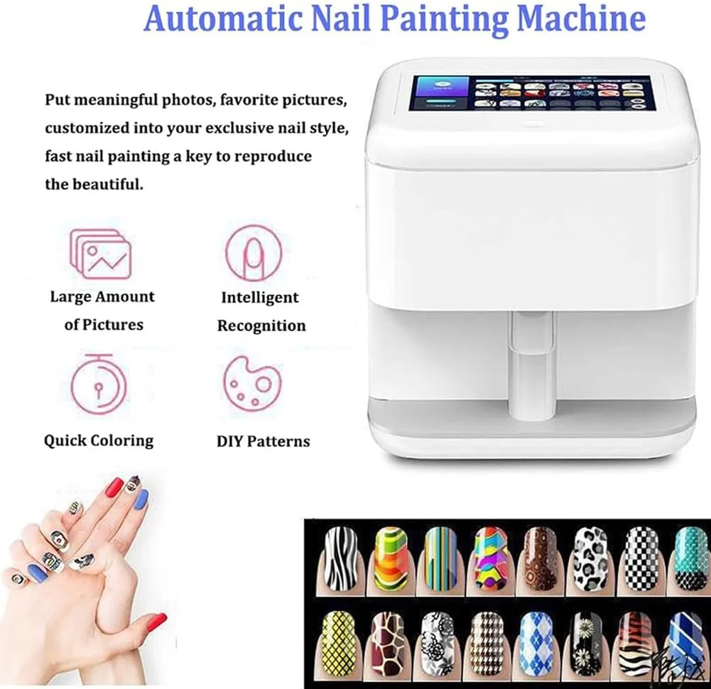 دستگاه چاپ ناخن قابل حمل، چاپگر هوشمند سه بعدی طراحی ناخن، پشتیبانی از Wi-Fi، دستگاه نقاشی ناخن با طرح سفارشی DIY، با تشخیص هوش مصنوعی، صفحه نمایش HD 7 اینچی، برای علاقه مندان به DIY ناخن دستگاه چاپ ناخن قابل حمل، چاپگر هوشمند سه بعدی طراحی ناخن، پشتیبانی از Wi-Fi، دستگاه نقاشی ناخن با طرح سفارشی DIY، با تشخیص هوش مصنوعی، صفحه نمایش HD 7 اینچی، برای علاقه مندان به DIY ناخن
