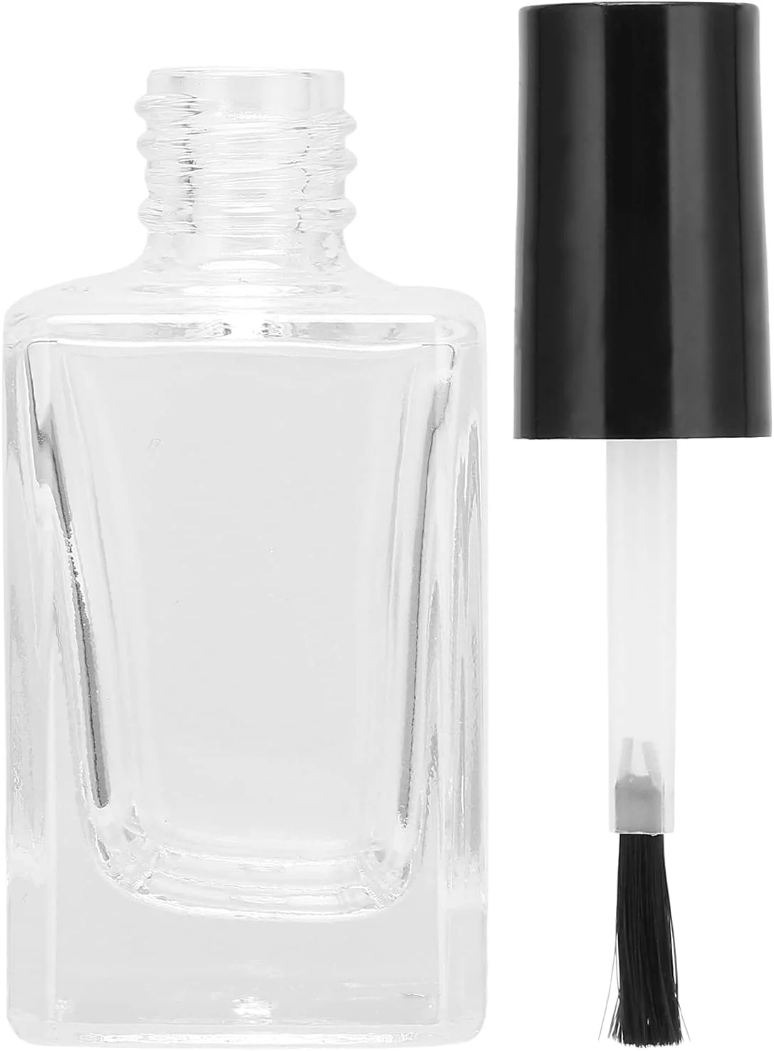 ظرف شیشه ای شفاف خالی لاک ناخن - طرح روزنامه ای برای نگهداری محصولات ناخن، ظرفیت ایده آل 10 میلی لیتر برای مسافرت