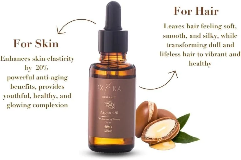 روغن آرگان ارگانیک - 100% روغن آرگان خالص مراکشی - پوست، مو و ناخن را عمیقا تغذیه، آبرسانی و محافظت می کند - غنی از ویتامین E - مرطوب کننده، مغذی و محافظ - 30 میلی لیتر
