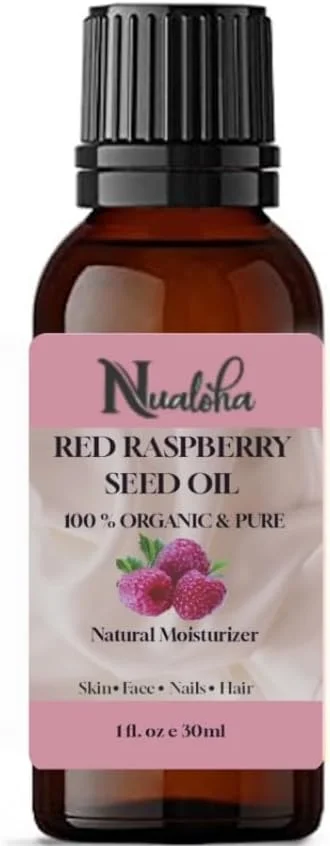 روغن تمشک قرمز ارگانیک، مرطوب کننده طبیعی فشرده سرد برای صورت، پوست، مو، ناخن و بدن - 30 میلی لیتر