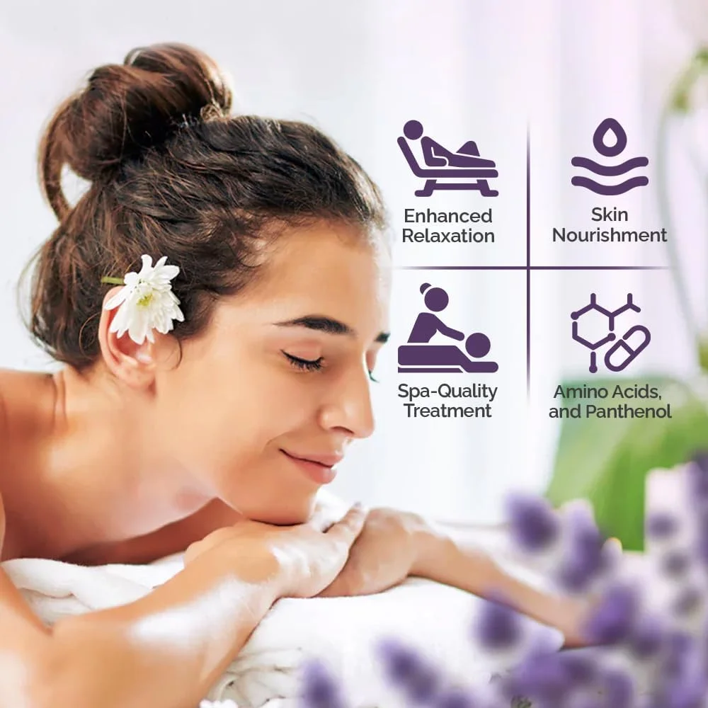 لوسیون ماساژ درمانی PRO NAIL - پدیکور حرفه ای، بدن و مانیکور روغن داغ، غنی شده با روغن های طبیعی، ویتامین ها، پانتنول و آمینو اسیدها (اسطوخودوس، 1 گالن)