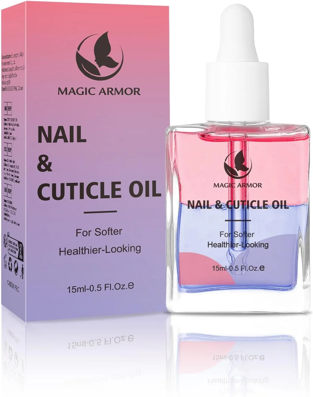 روغن کوتیکول ناخن مجیک آرمور - آبرسان و تقویت کننده حاوی جوجوبا و ویتامین ای | مرطوب کننده، ترمیم کننده و تقویت کننده کوتیکول و ناخن، ترمیم کوتیکول های خشک، جلوگیری از ریش ریش شدن (15 میلی لیتر)