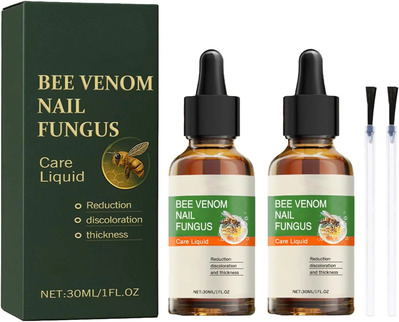 سرم ترمیم ناخن، محلول ترمیم ناخن، درمان ناخن با عصاره زنبور عسل و روغن درخت چای برای ناخن های انگشت (30ml*2)