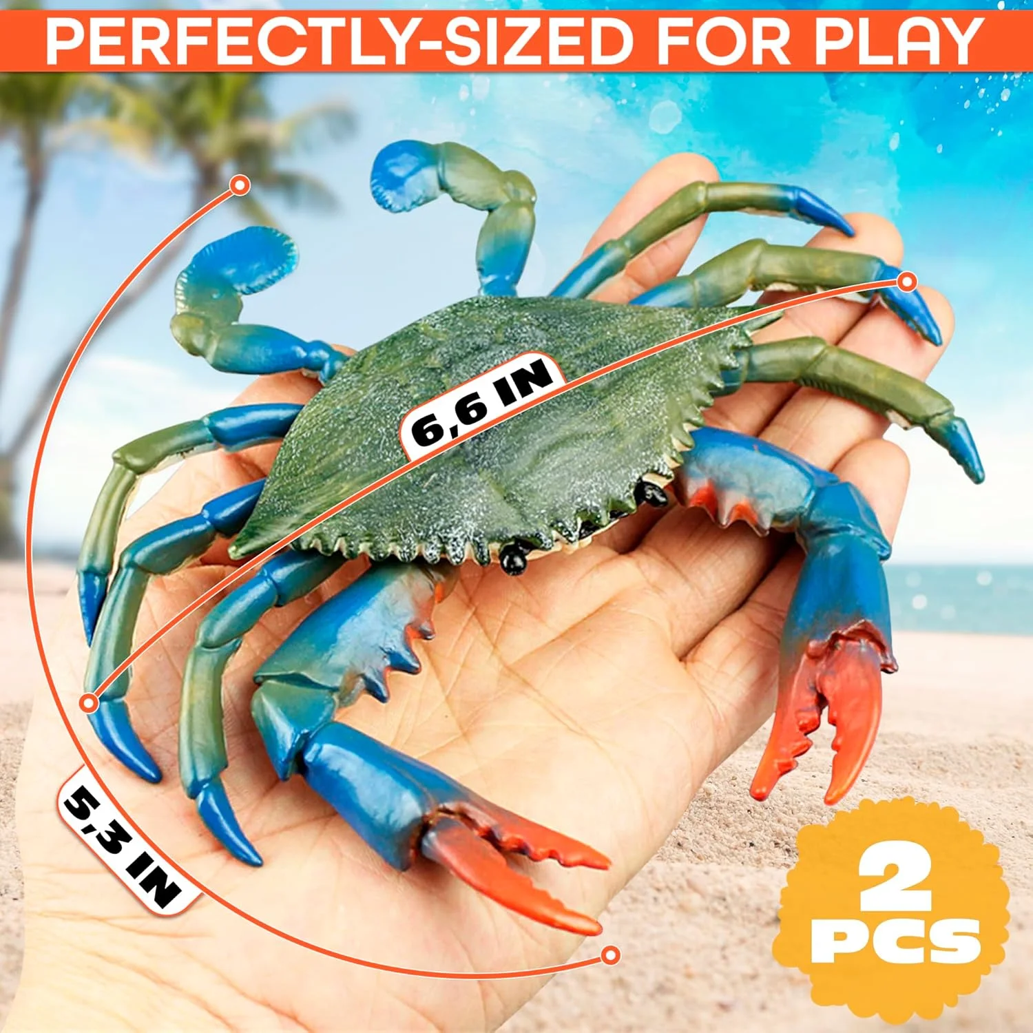 ۲ عدد اسباب بازی خرچنگ واقعی - دکوری دیواری، اسباب بازی های آموزشی حمام برای کودکان نوپا، اسباب بازی های حیوانات اقیانوسی، اسباب بازی های غذای پلاستیکی، اسباب بازی خرچنگ برای نوزاد - اسباب بازی های حمام حیوانات، تزئینات کیک اقیانوسی، اسباب بازی های حمام کودک، اسباب بازی خرچنگ نوزاد