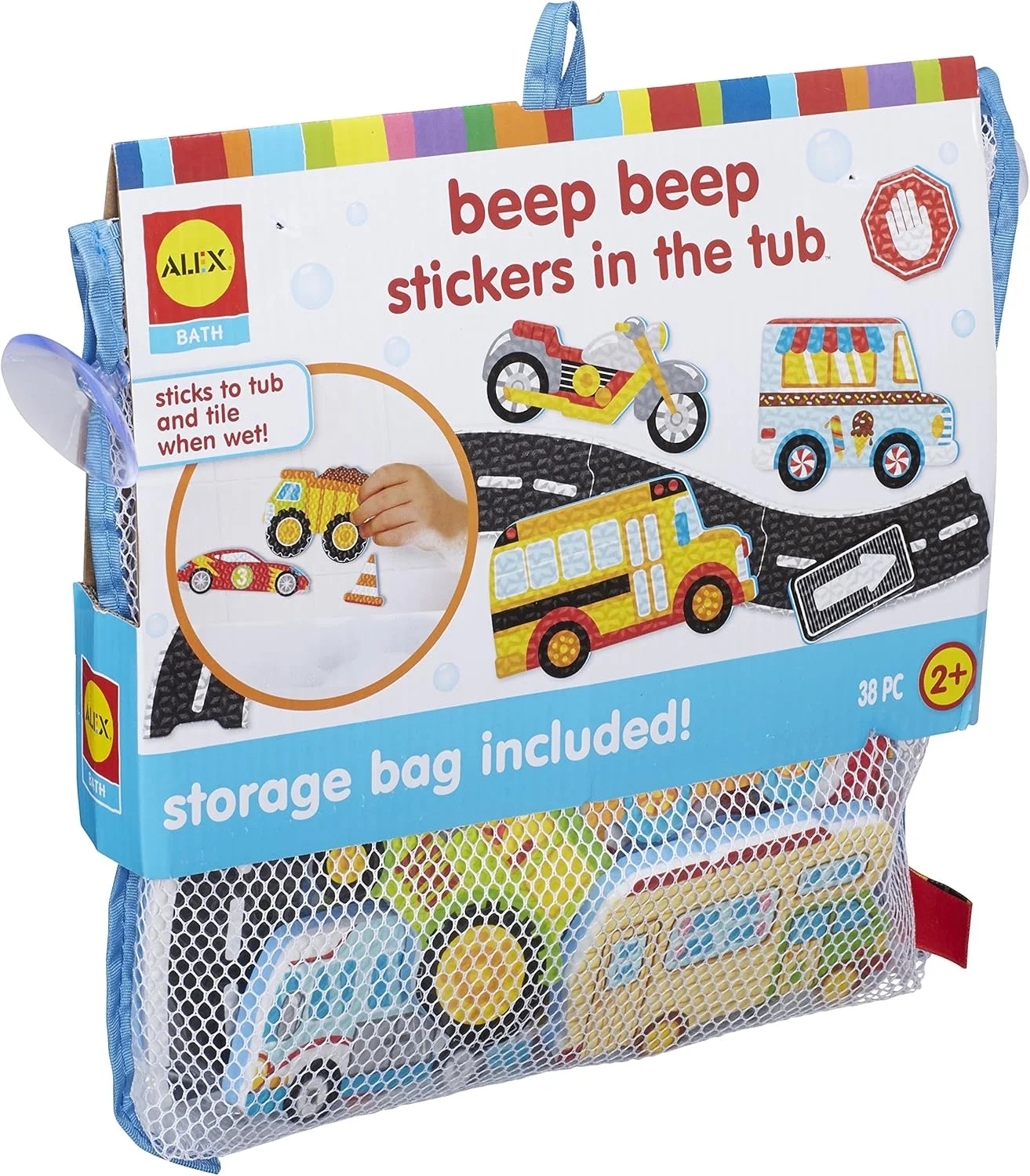 برچسب‌های فومی حمام الکس تویز مدل Beep Beep، ۳۷ تکه