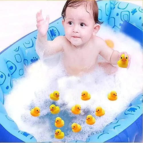 اسباب بازی اردک حمام AIYUENCICI، 12 عدد اردک لاستیکی زرد، صدای جیر جیر و شناور، اسباب بازی استخر حمام کودک برای کودکان نوپا، پسران و دختران