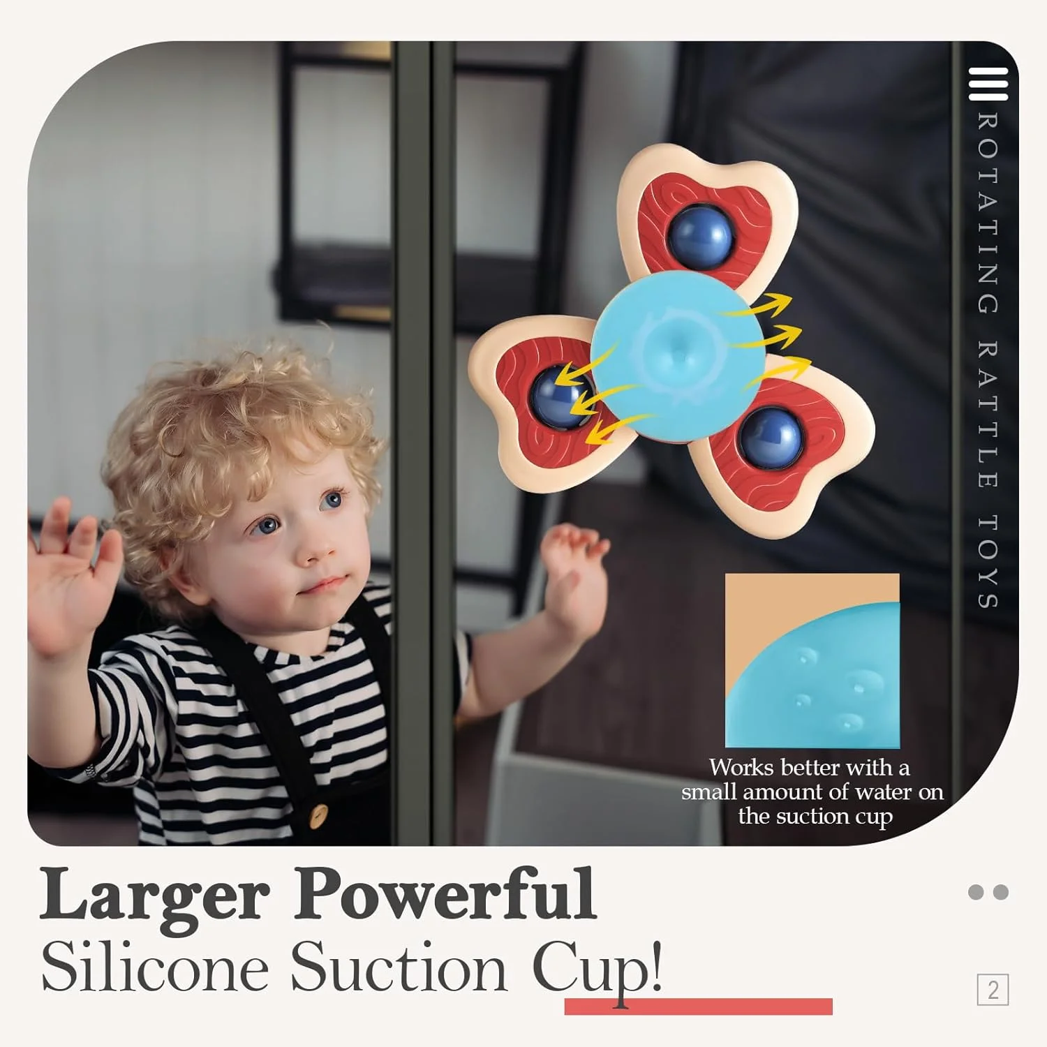 اسباب بازی های چرخشی فنجان مکش سیلیکونی ALASOU، 3 عددی، مناسب برای پسران و دختران 1 و 2 ساله | اسباب بازی های کودکان نوپا 1-2 ساله | هدیه تولد نوزاد پسر 1-2 ساله | اسباب بازی های حمام حسی کودک نوپا 1-3 ساله، بنفش، قرمز، زنبور بزرگ (TY-216-1)