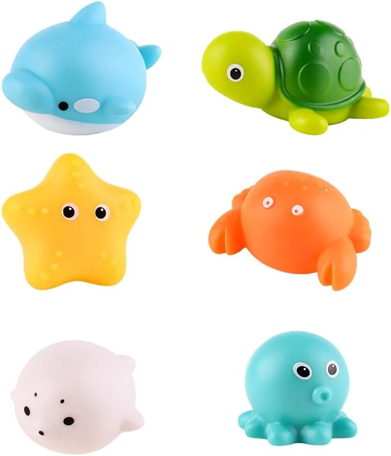 اسباب بازی های حمام حیوانات بدون سوراخ، اسباب بازی های وان حمام کودک برای کودکان نوپا پسران دختران، اسباب بازی های حمام بدون کپک وان استخر ساحلی شناور اسباب بازی های لاستیکی