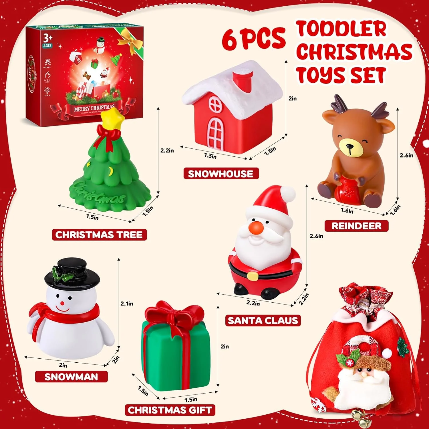 6 عدد اسباب بازی حمام چراغ دار کریسمس، اسباب بازی های حمام با نور چشمک زن با تم کریسمس، اسباب بازی حمام شناور LED برای کودکان نوپا، اسباب بازی های حمام برای نوزادان، هدیه تولد کریسمس