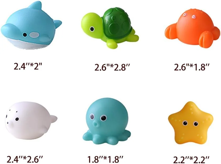 اسباب بازی های حمام حیوانات بدون سوراخ، اسباب بازی های وان حمام کودک برای کودکان نوپا پسران دختران، اسباب بازی های حمام بدون کپک وان استخر ساحلی شناور اسباب بازی های لاستیکی