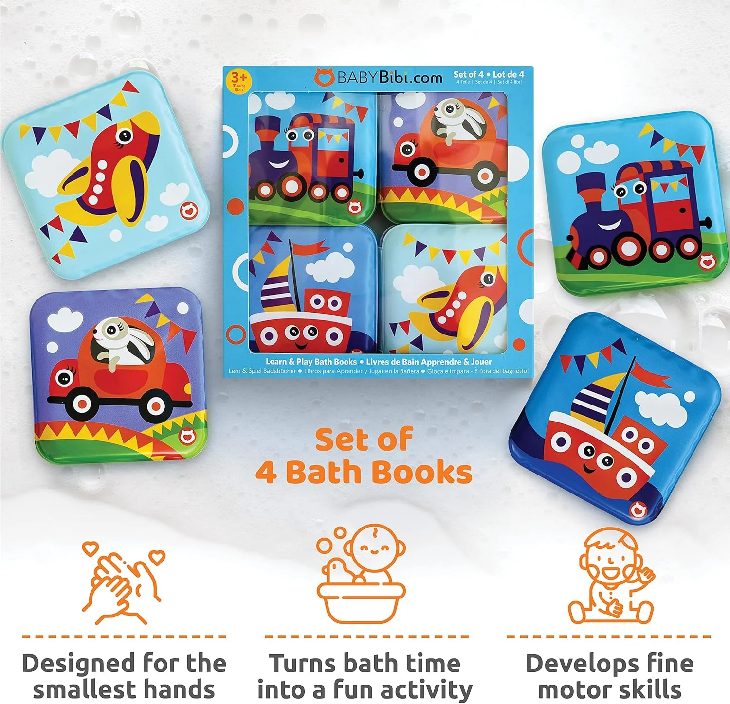 کتابهای حمام شناور کودک BabyBibi - کتابهای حمام با تم حمل و نقل برای نوزادان و کودکان نوپا - ضد آب، بدون کپک، اسباببازیهای حمام برای یادگیری و آموزش اولیه کتابهای حمام شناور کودک BabyBibi - کتابهای حمام با تم حمل و نقل برای نوزادان و کودکان نوپا - ضد آب، بدون کپک، اسباببازیهای حمام برای یادگیری و آموزش اولیه