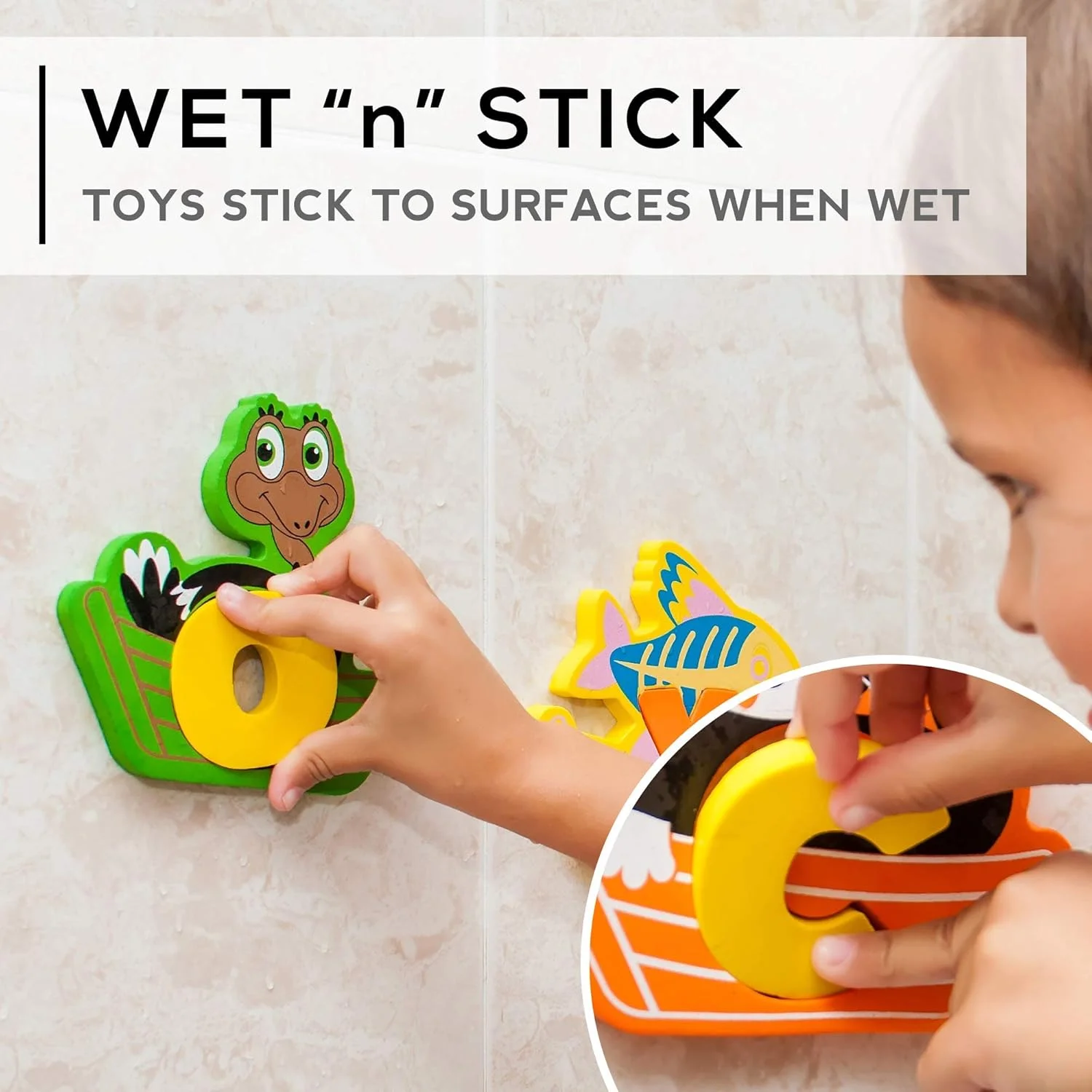 اسباب بازی های حمام حروف فومی BABY LOOVI - اسباب بازی های شناور آموزشی سرگرم کننده با کیف نگهداری سازمان دهنده حمام برای پسران و دختران