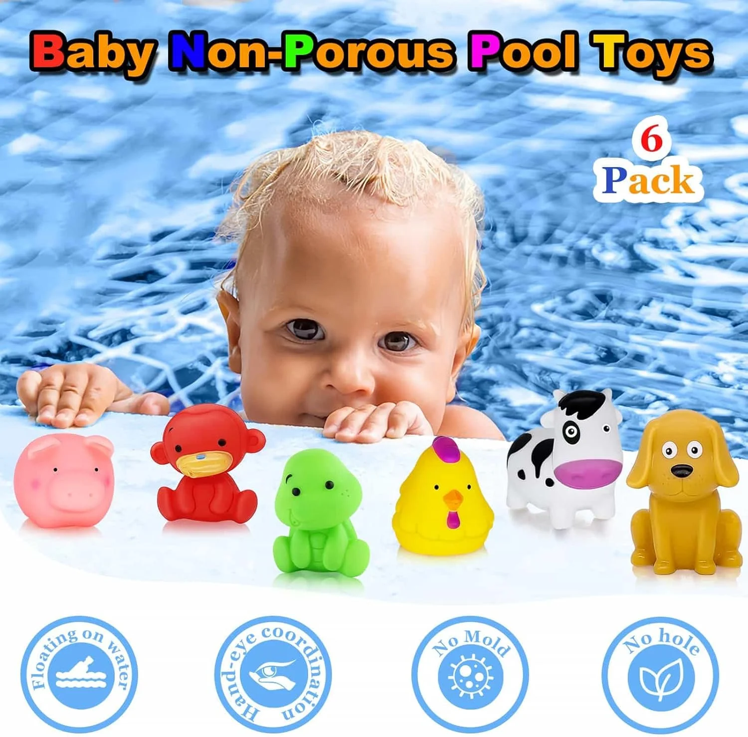 اسباب بازی های وان حمام برای کودکان نوپا 1-3 ساله - بدون سوراخ و ضد کپک، مناسب برای نوزادان و کودکان 6-12-18-24 ماهه، اسباب بازی های استخر آب برای سنین 1 2 3 4 5 6، هدیه دوش برای پسران و دختران 1-6 ساله، لوازم ضروری حمام نوزاد