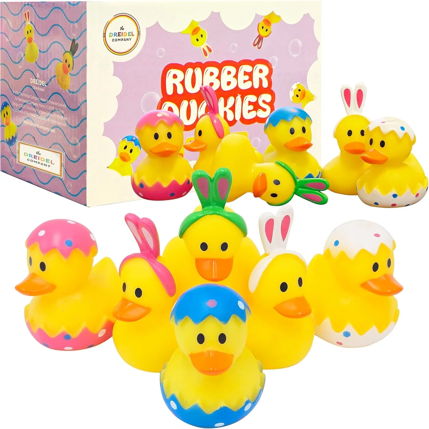 اردک های لاستیکی طرح خرگوش عید پاک برای تخم مرغ های عید پاک کودکان، هدیه تولد، جشن نوزادی، فعالیت های ساحلی و استخری تابستانی، 5 سانتی متر (بسته 25 عددی)