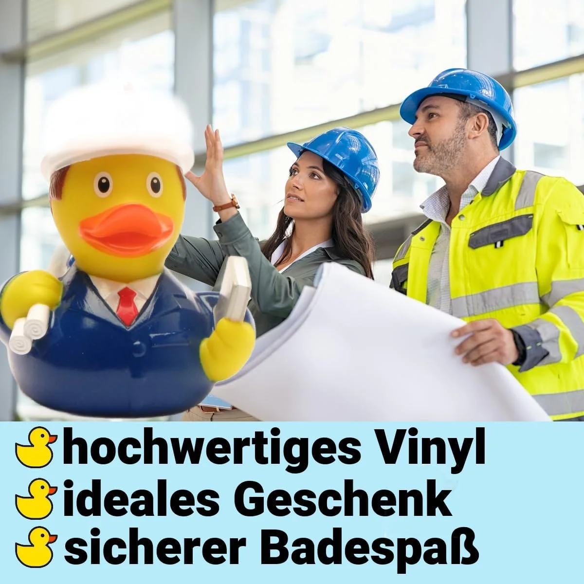 اردک حمام مهندس داک شاپ، اردک صدادار، طول: 8.5 سانتی متر، شامل جاکلیدی اردک حمام در مجموعه