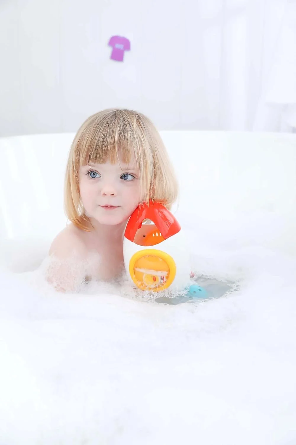 اسباب بازی موشک آبی Edushape مناسب برای حمام و استخر کودکان بالای 18 ماه - موشک را زیر آب ببرید و سپس آن را بلند کنید و تماشا کنید که جریان آب به صورت چرخشی بیرون می ریزد، چند رنگ