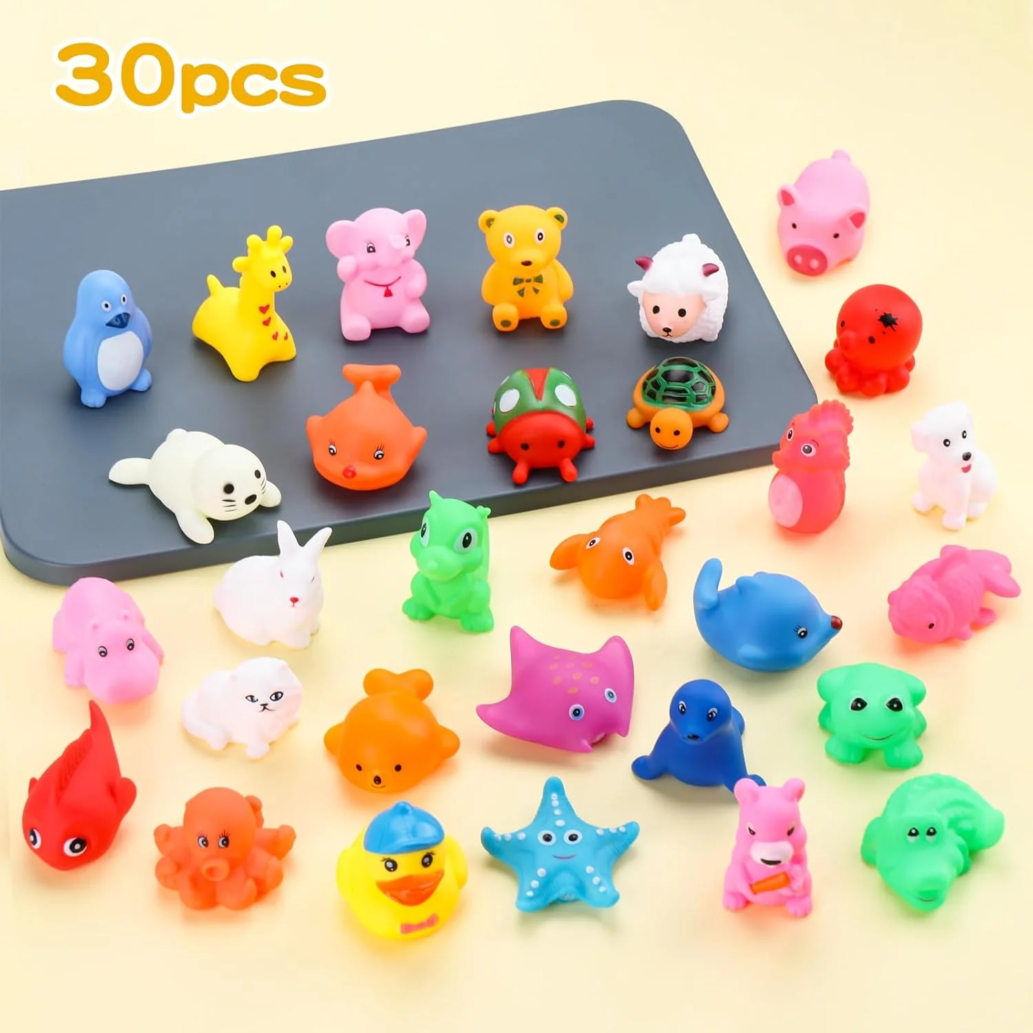 بسته 30 عددی اسباب بازی حمام کودک، اسباب بازی های آبی، اسباب بازی استخر وان حمام، حیوانات آبی، اسباب بازی حمام برای کودکان پیش دبستانی، دکوراسیون و هدیه مزرعه دریایی شناور