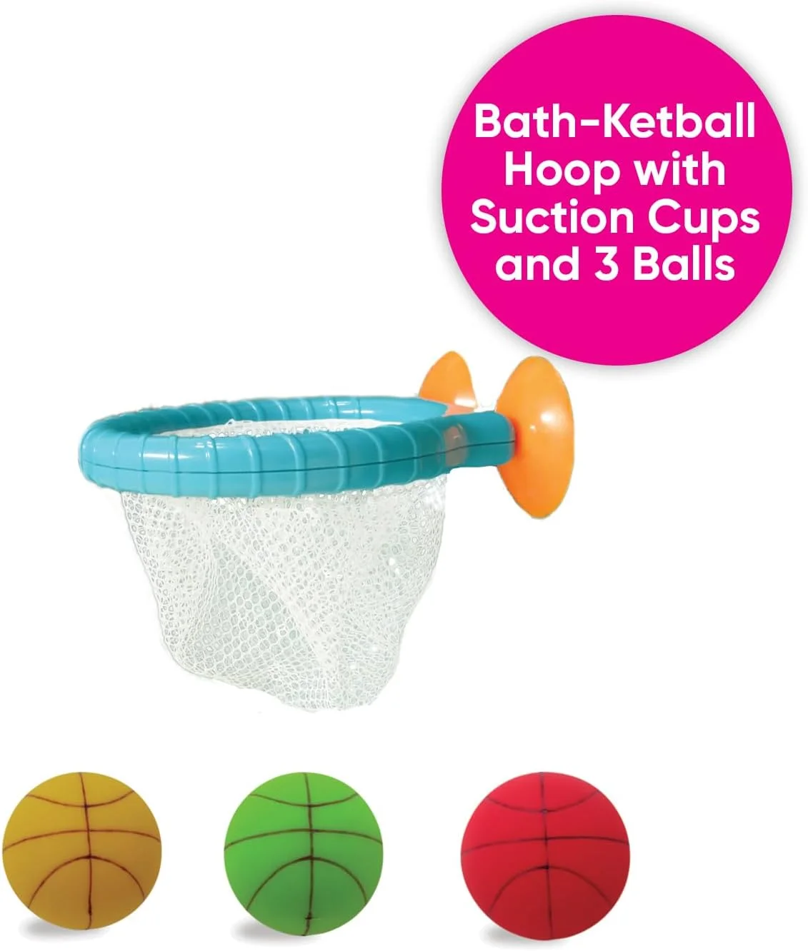 مجموعه حمام ترکیبی Edushape برای کودکان - مجموعه 3 در 1 برای سرگرمی فراوان در وان - مجموعه بازی بسکتبال حمام، سطل های خنده دار و پارک تفریحی آبی برای نوزادان و کودکان نوپا 1-3 ساله