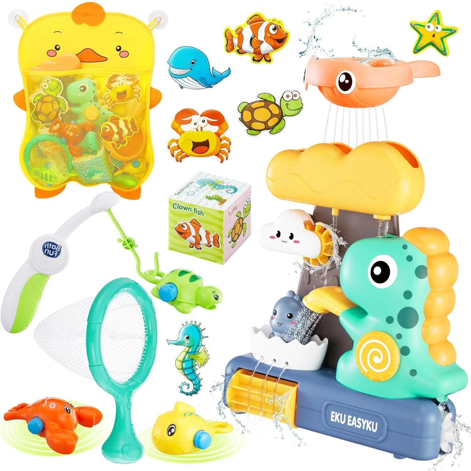 اسباب بازی های حمام دایناسور EKU برای کودکان نوپا 1 2 3 ساله، دختر و پسر، با تم اقیانوس شناور، تاس تعاملی، بدون کپک، بازی ماهیگیری، زمان حمام، کیف سازمان دهنده اسباب بازی های آبی، هدیه دوش حمام برای نوزادان و کودکان اسباب بازی های حمام دایناسور EKU برای کودکان نوپا 1 2 3 ساله، دختر و پسر، با تم اقیانوس شناور، تاس تعاملی، بدون کپک، بازی ماهیگیری، زمان حمام، کیف سازمان دهنده اسباب بازی های آبی، هدیه دوش حمام برای نوزادان و کودکان