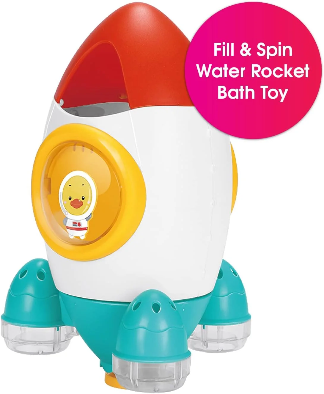 اسباب بازی موشک آبی Edushape مناسب برای حمام و استخر کودکان بالای 18 ماه - موشک را زیر آب ببرید و سپس آن را بلند کنید و تماشا کنید که جریان آب به صورت چرخشی بیرون می ریزد، چند رنگ