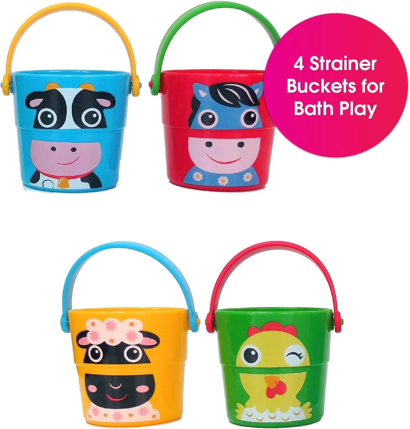 مجموعه حمام ترکیبی Edushape برای کودکان - مجموعه 3 در 1 برای سرگرمی فراوان در وان - مجموعه بازی بسکتبال حمام، سطل های خنده دار و پارک تفریحی آبی برای نوزادان و کودکان نوپا 1-3 ساله