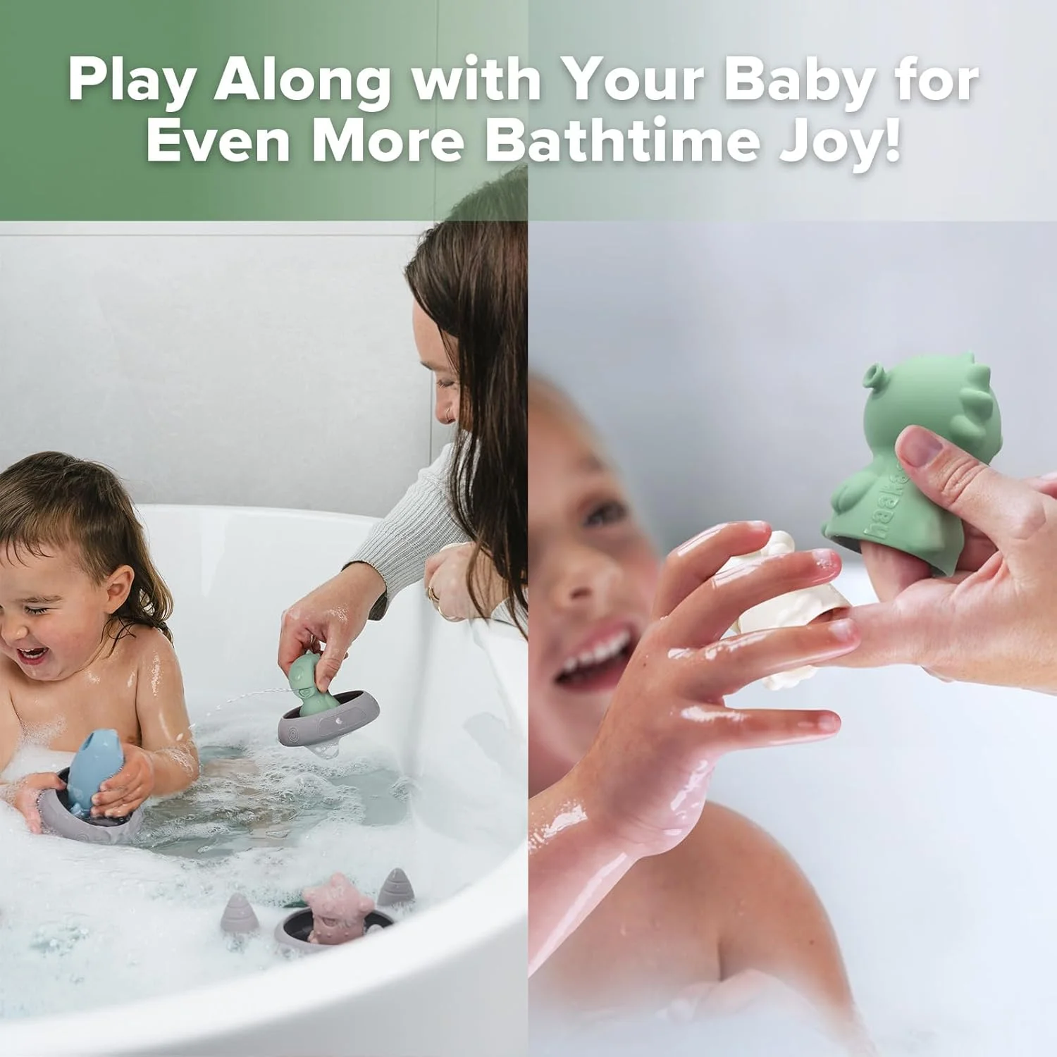 اسباب بازی های حمام کودک طرح فضانورد هاکا، اسباب بازی های آب پاش سیلیکونی با گرید غذایی مناسب کودکان نوپا برای وان حمام/استخر/ساحل، اسباب بازی های شناور جداشدنی بدون کپک مناسب کودکان 1 تا 3 سال (Tympani+Rocket)