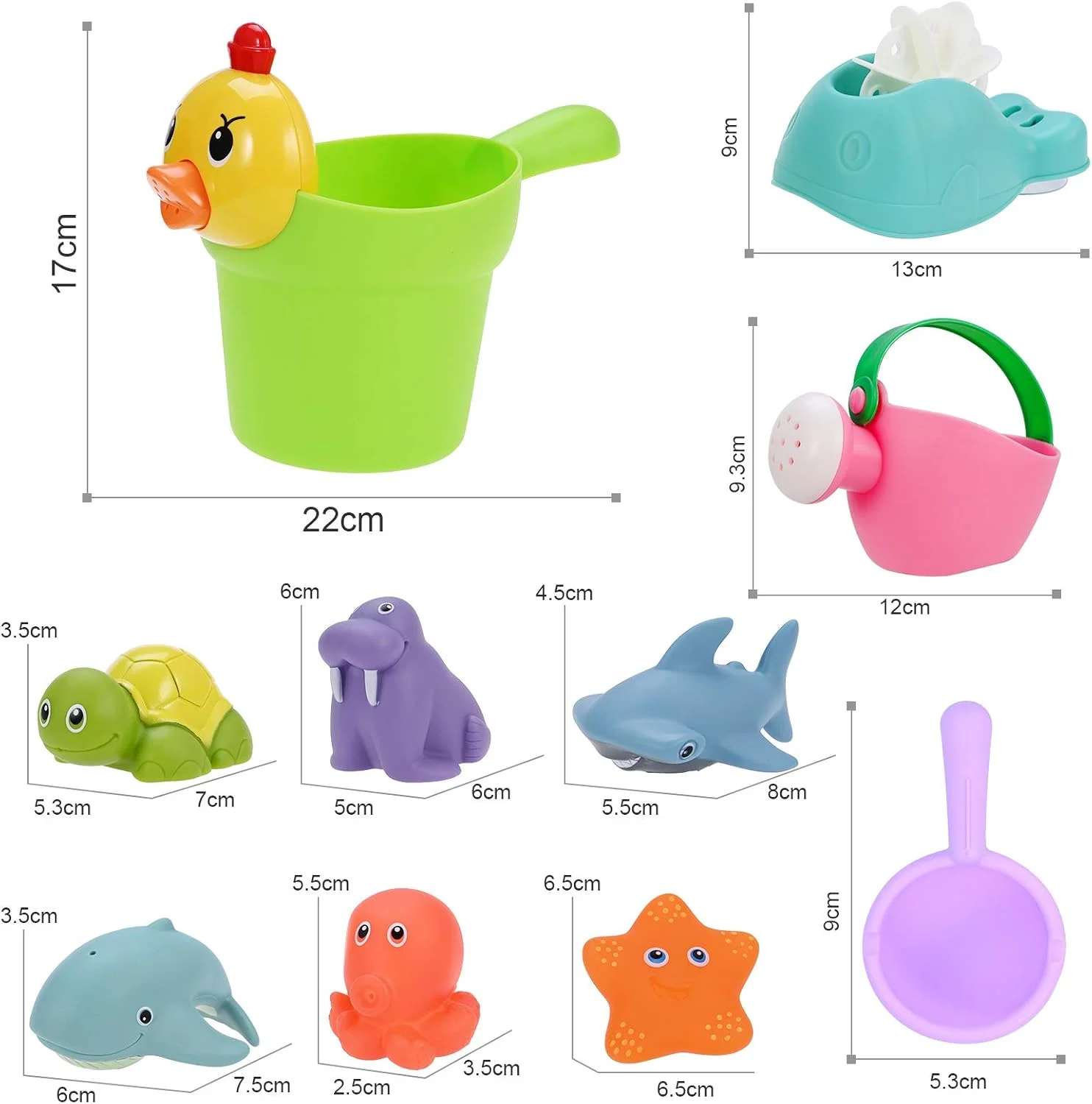 اسباب بازی حمام کودک GOLDGE، اسباب بازی های فواره ای حمام برای پسر و دختر 1، 2، 3+ ساله، اسباب بازی وان کودک حیوانات اقیانوسی لاستیکی شناور با صدا برای استخر، ساحل