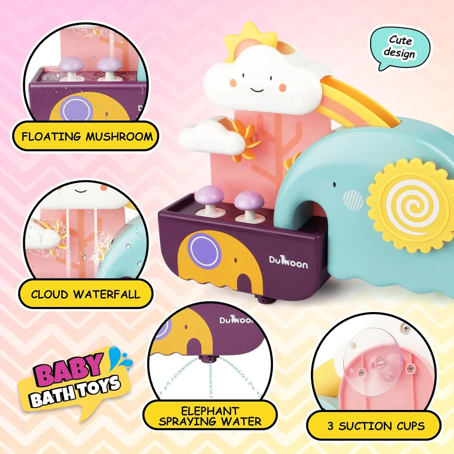 اسباب بازی حمام کودک GILOBABY، اسباب بازی حمام برای کودکان 1، 2، 3+ ساله، ست اسباب بازی هدیه برای کودکان نوپا، اسباب بازی ایستگاه آبشار با فنجان